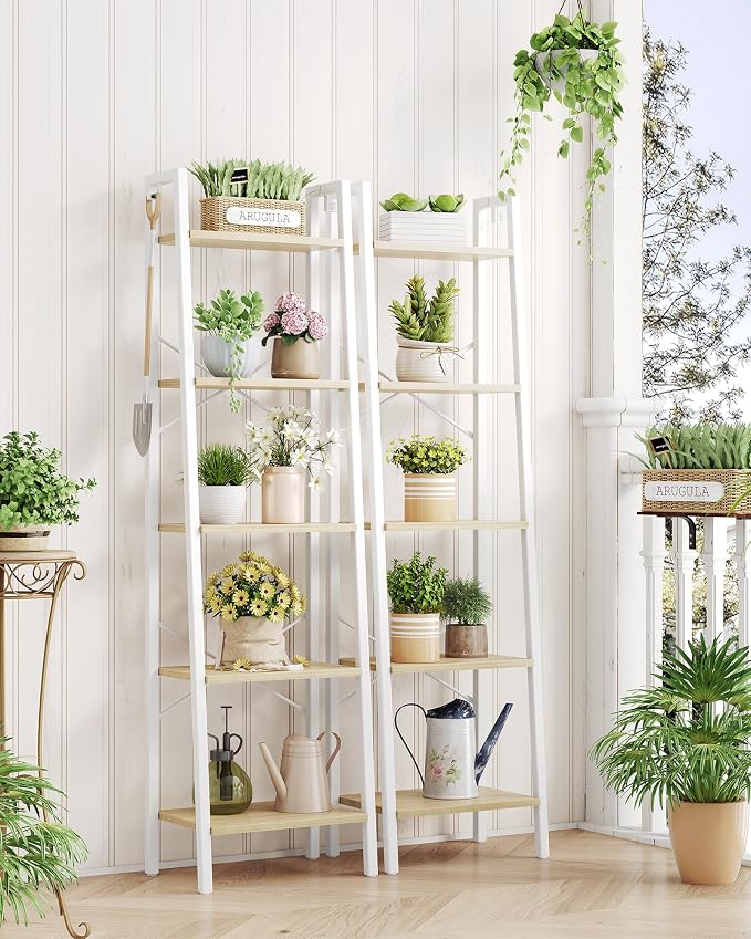 Hzuaneri Ladder Shelf, Freestanding Corner Storage Shelf | Bookcase - Image 7