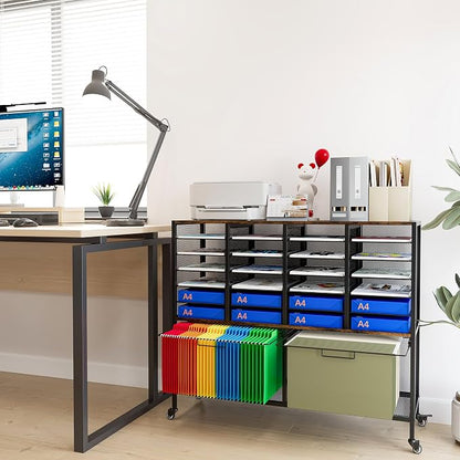 EasyPAG Rolling File Cart with 24 Slot Mail Organizer, Under Desk Storage with - Image 2