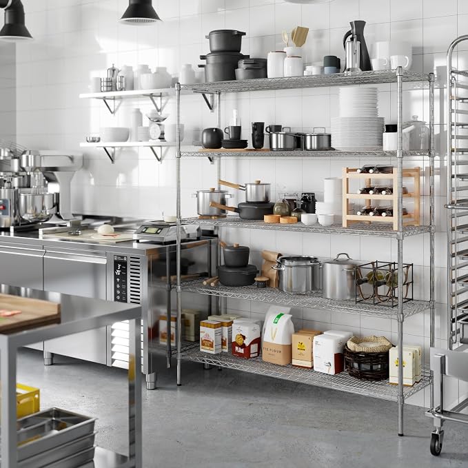 18" Deep x 60" Wide x 74" Height Wire Shelving Kit | 5-Tier | NSF Commercial - Image 6