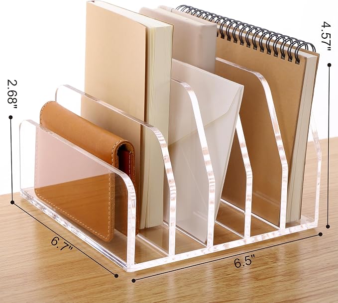 SANRUI Acrylic Desk File Organizer Holder - Image 2