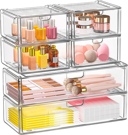 Acrylic Storage Drawers Set of 6, Plastic Organizer Bins - Image 8