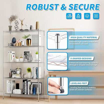 Xcity Storage Shelves, 5 Tier Heavy Duty Metal Shelving Unit, 2000 LBS - Image 3