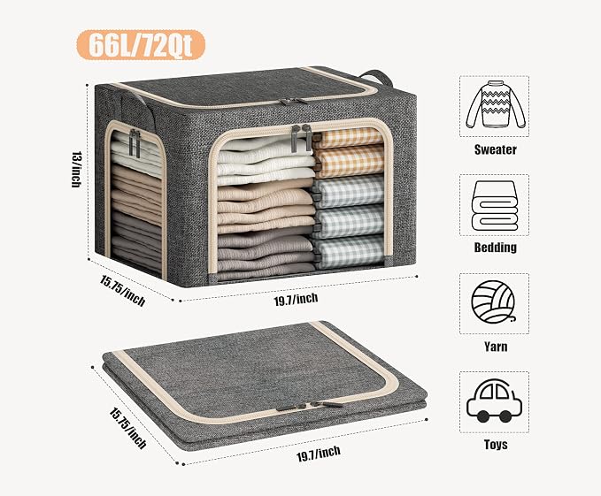 3 Opeings Large Clothes Storage Bins - Image 6
