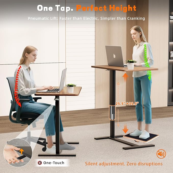 Overbed Bedside Table with Wheels, Adjustable Hospital Over Bed Table, Rolling - Image 3