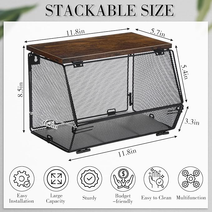 Teenyyou 2 Pcs Stackable Mesh Fruit Basket - Image 3