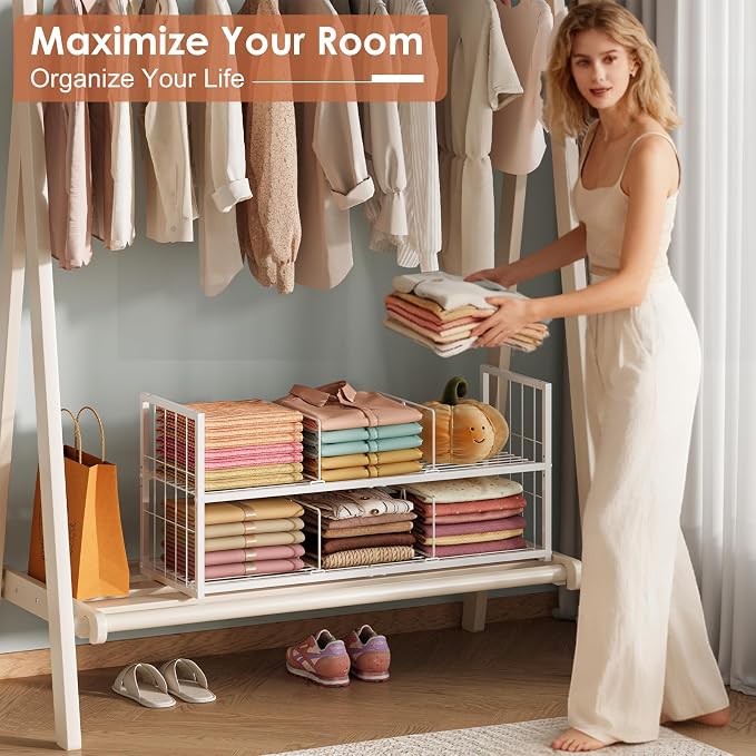 Hongtamoya Stackable Closet Storage Shelf - Image 5