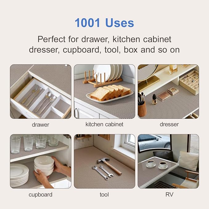 Shelf Liner Non Adhesive Cabinet and Drawer Liner, Upgrade Durable Folded Slip - Image 2