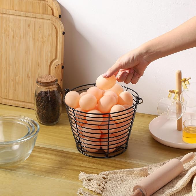 Colorful Metal Mesh Wire Egg Collecting Basket - Image 6