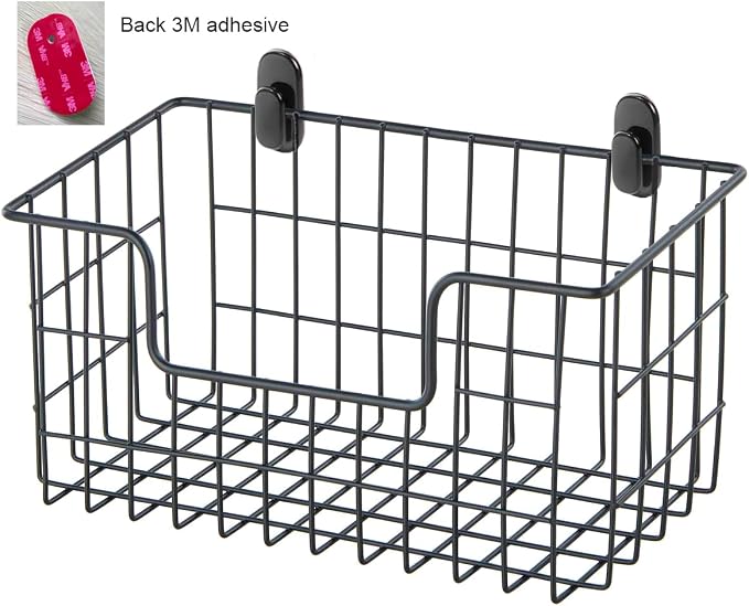 JUNCHU CHERRY Wire Storage Basket 2 Packs, Wall Mounted Kitchen Bathroom - Image 9
