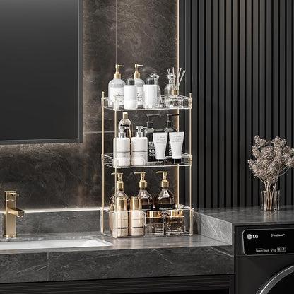Akinbas 3 Tier Bathroom Organizer Countertop Makeup Perfume Tray Skincare - Image 2