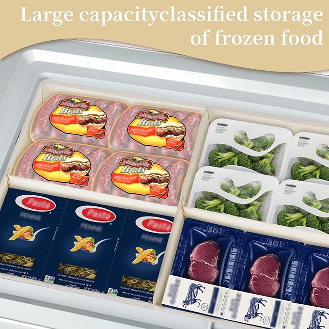 Flenpptly Freezer Organizer Bins, 2 Pack Freezer Storage Bins, Light Grey | - Image 4