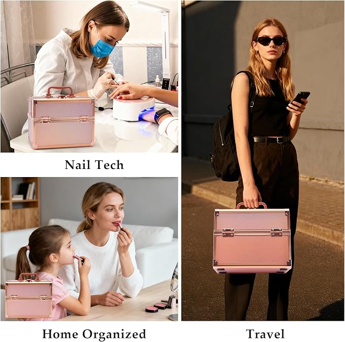 Makeup Train Case, Portable Makeup Case - Image 6