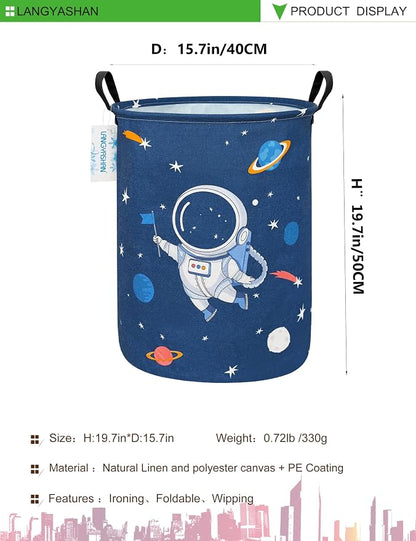 LANGYASHAN Laundry Basket Canvas Fabric Collapsible Organizer Basket - Image 3