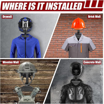 Helmet Wall Mount Motorcycle Helmet Holder Rack - Image 6