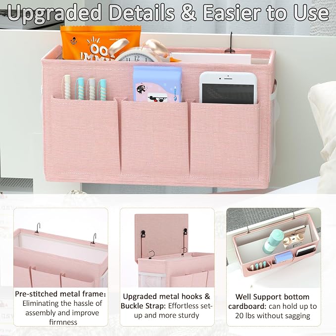 Dual-purpose Bedside Caddy Bedside Organizer, Bed Caddy - Image 4
