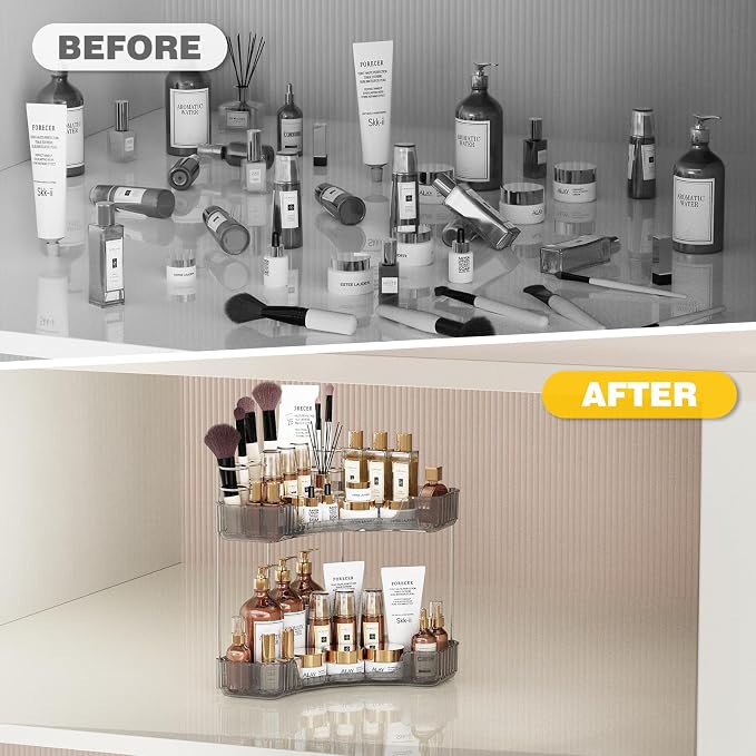 2-Tier Corner Bathroom Counter Organizer - Image 7