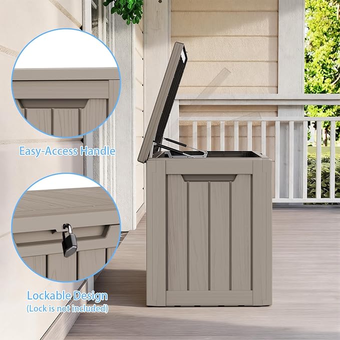 85 Gallon Outdoor Deck Box, Resin Waterproof Storage Box - Image 6