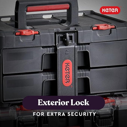 Keter Stack-n-Roll Two Drawer Tool Box - Image 4