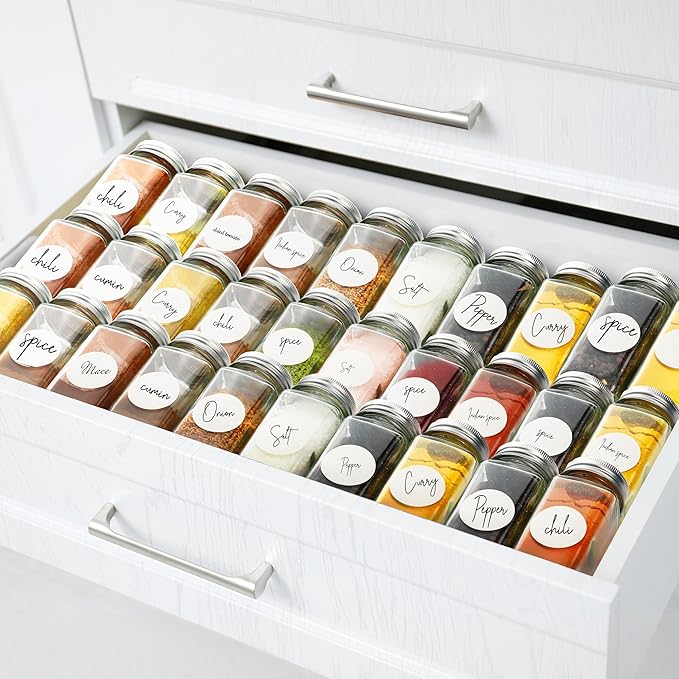 Simple Houseware Spice Jars 4-oz Square Glass Bottles, 24 Pack | 4 Ounce - Image 7