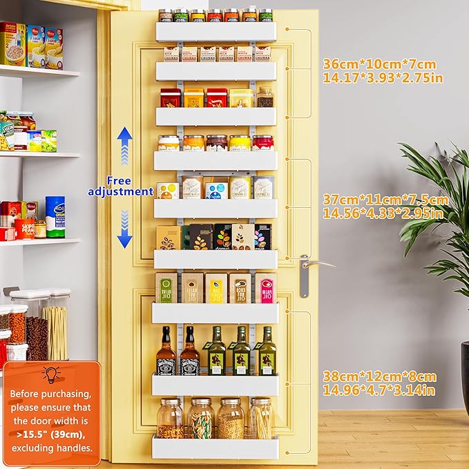Moforoco White 9-Tier Over The Door Pantry Organizer, Pantry Organization And - Image 2