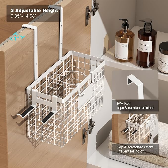 Voldra Hair Dryer Holder Cabinet Door, Adhesive Hair Tool Organizer Wall Mount - Image 5