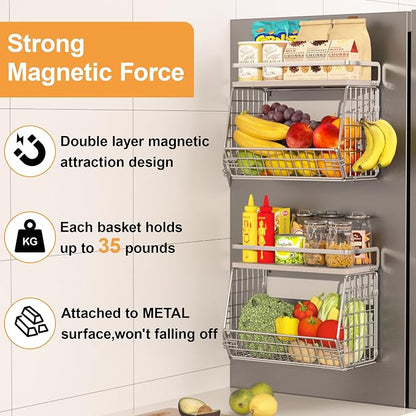 Magnetic Shelf for Fridge, Onion and Potato, Fruit and Vegetable Storage - Image 2