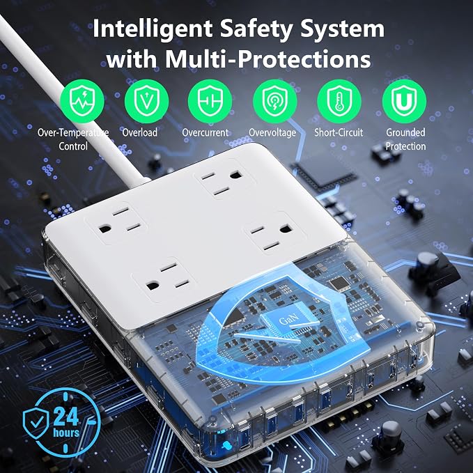 200W USB C Charging Station Power Strip - Image 6
