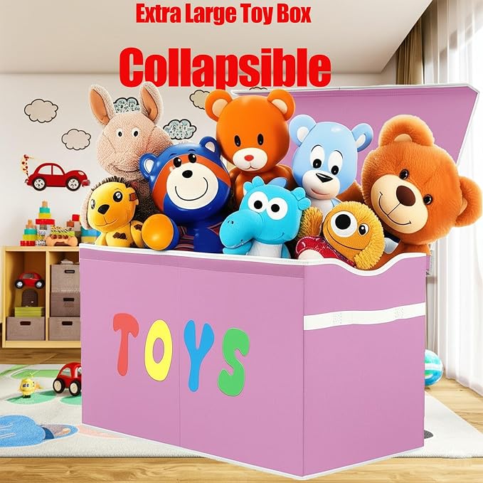 YOLOXO Toy Box Chest, Collapsible Sturdy Storage Bins - Image 6