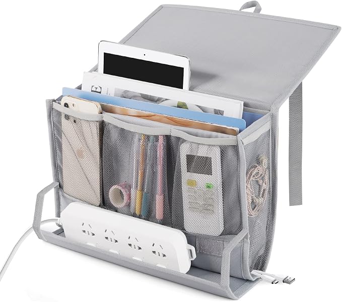 Bedside Storage Organizer with Power Strip Holder and Adjustable Straps Bed by Retyion