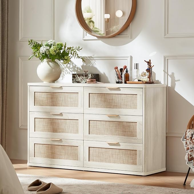 LEYAOYAO Rattan 6 Drawer Dresser - Image 6