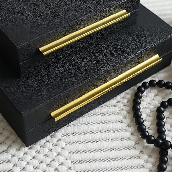 Faux Shagreen Leather Jewelry Storage Boxes Set of 3 - Image 7