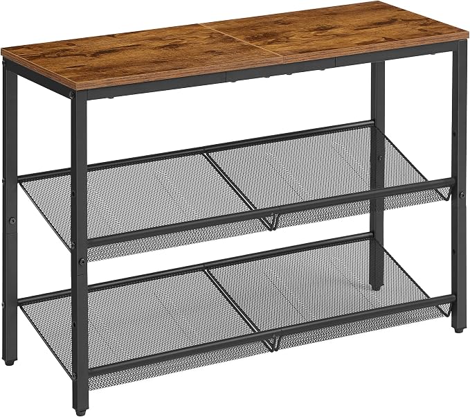 VASAGLE Shoe Rack for Entryway, Freestanding, Adjustable, Industrial | 3-Tier by Unknown