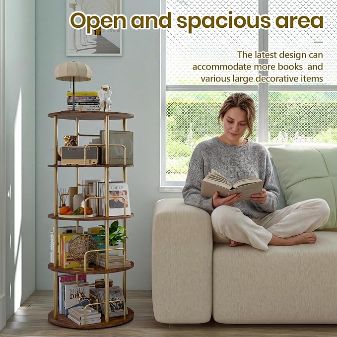 360° Rotating Bookshelf, Revolving Bookcase - Image 3