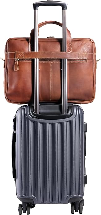 KomalC 16 Inch Leather briefcases Laptop Messenger Bags - Image 4