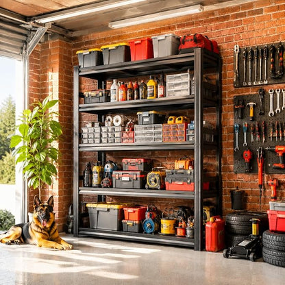 PRESTELION Garage Shelving 5-Tier Heavy Duty Metal Unit, 3000 LBS Adjustable - Image 3