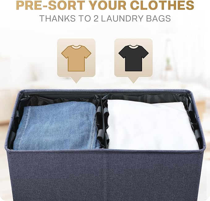SOLEDI Large Double Laundry Hamper - Image 4