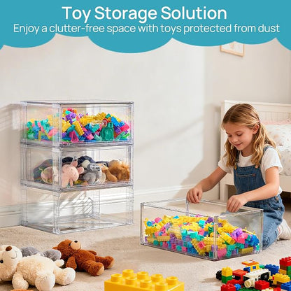 Vtopmart 4 Pack Large Clear Stackable Storage Drawers 23QT, Easily Assemble - Image 2