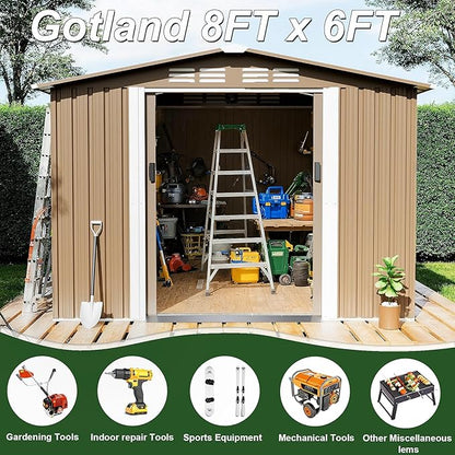 Gotland 8FT x 6FT Sheds & Outdoor Storage, Metal Shed - Image 5