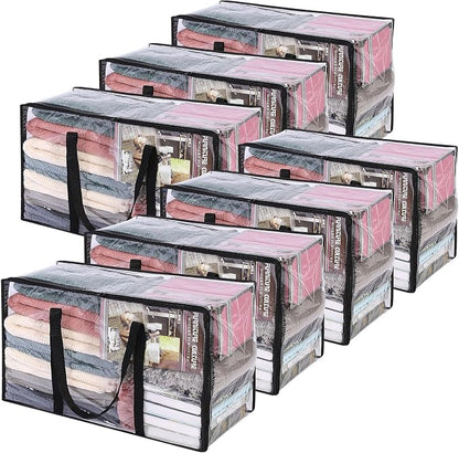 Vieshful 7 Pack Clear Comforter Storage Bag, 60L Clothes Storage Bag by Vieshful