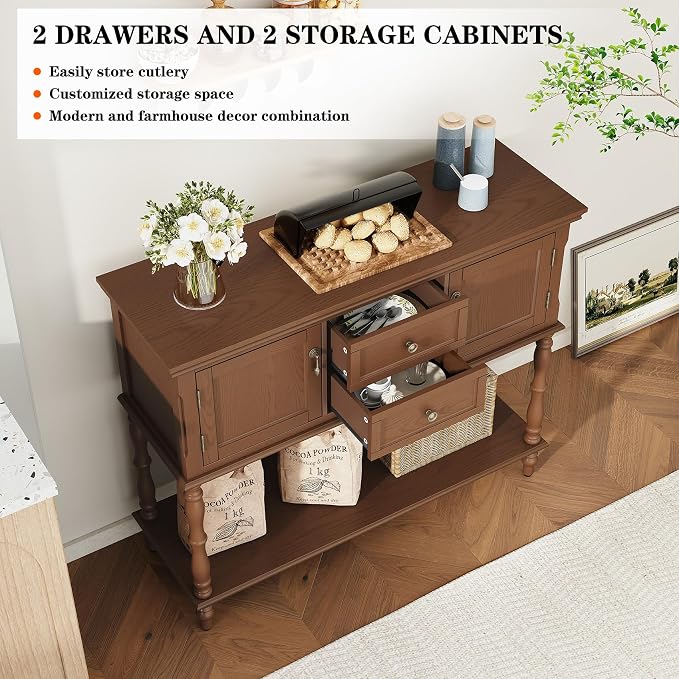 ARTPOWER Console Table for Entryway, Retro Wooden Table - Image 5