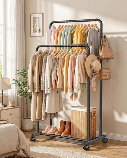 Delamu Clothes Rack Double Rods Clothing Racks - Image 8