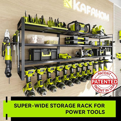 KAFAHOM Large Power Tool Organizer Wall Mount-13 Drill Holder - Image 6