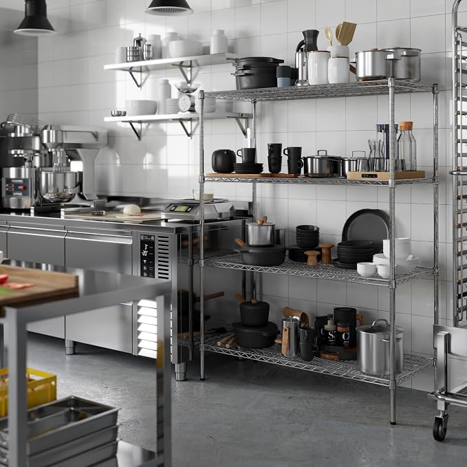 21" Deep x 48" Wide x 64" Height Wire Shelving Kit | 4-Tier | NSF Commercial - Image 5