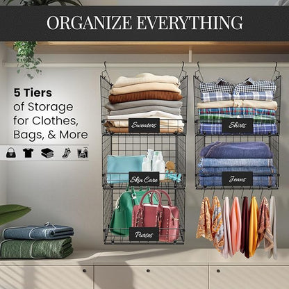 DECOLURE 5-Tier Adjustable Hanging Closet Organizer – Maximize Hanging Storage - Image 5