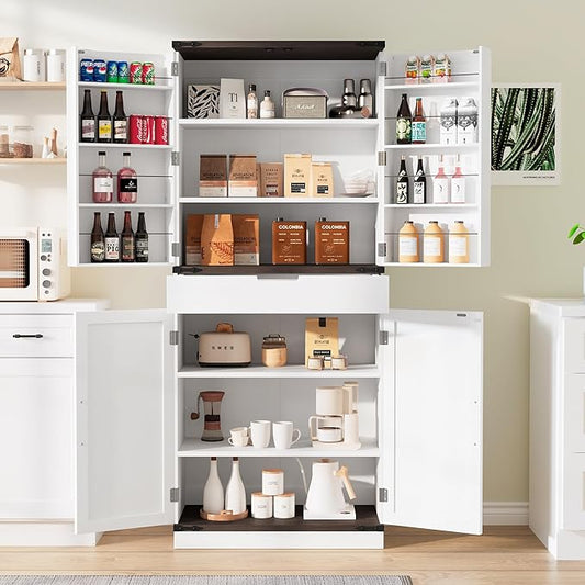 GRUSIGN 72" Kitchen Pantry Storage Cabinet by GRUSIGN