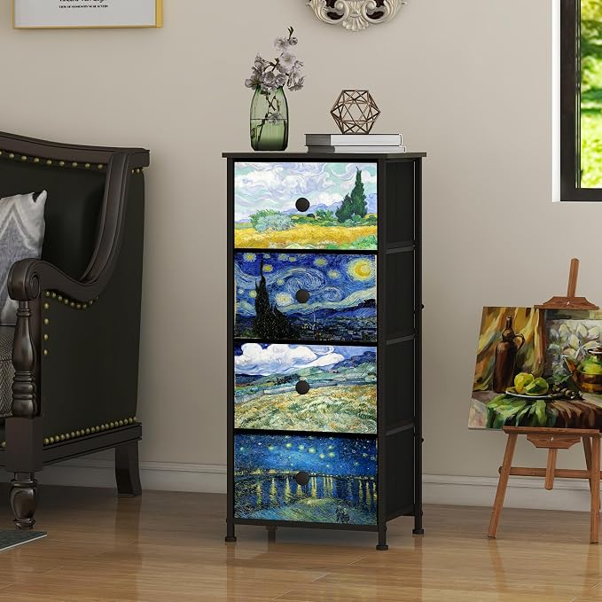 Narrow Dresser for Bedroom Slim 4 Drawer Dresser Vertical Storage Tower Unit - Image 2