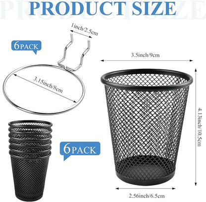 6 Sets Pegboard Cups with Ring, Metal Pegboard Bin with Hooks - Image 2