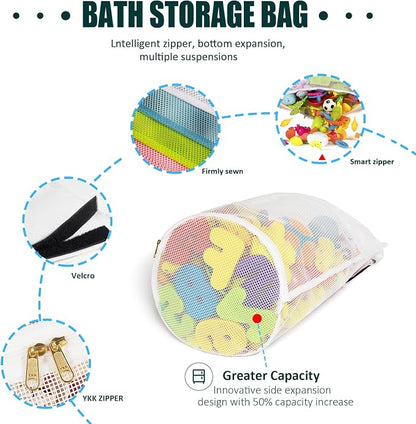 Large Capacity Baby Mesh Bath Toy Organizer, Extra Large Opening Bathroom Toy - Image 3