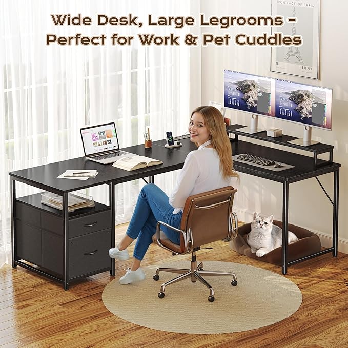 PRAISUN 55 Inch L Shaped Desk - Image 7