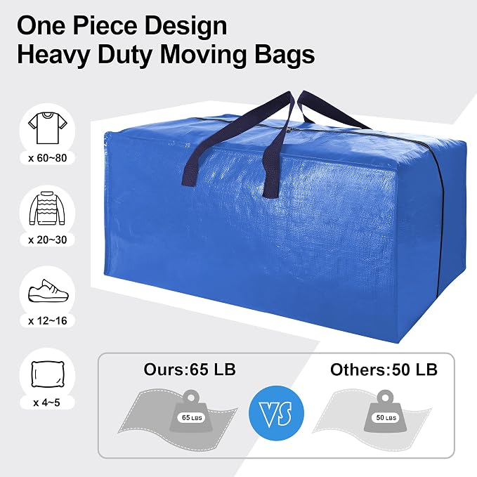 Heavy Duty Extra Large Moving Bags W/Backpack Straps - Image 3
